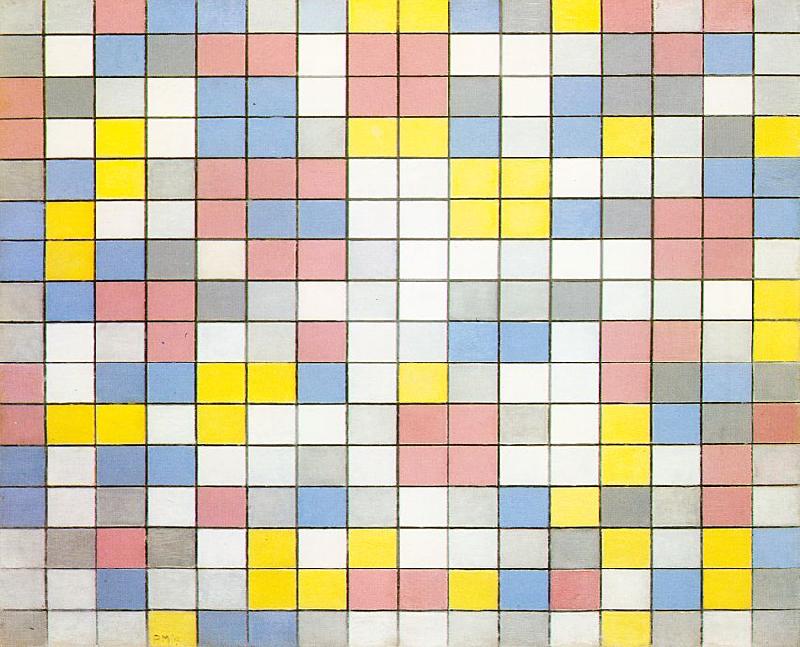 Piet Mondrian Composition with Grid IX
